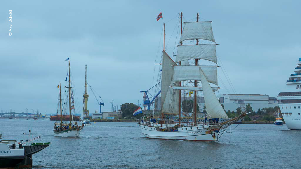 Die 48Meter lange holländische 3-Mast-Barkentine Loth Loriën ist hauptsächlich in deutschen und dänischen Gewässern unterwegs ist.